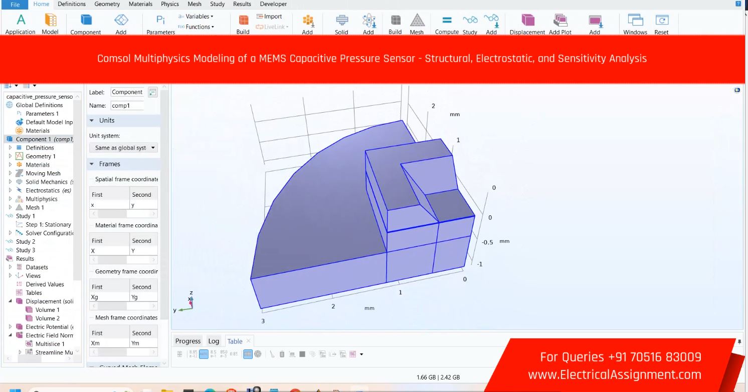 Capacitive Sensor Electric Field COMSOL Simulation screenshot 1